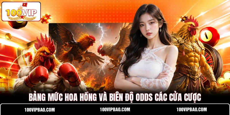 Bảng mức hoa hồng và biên độ odds các cửa cược