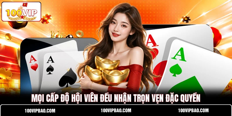 Mọi cấp độ hội viên đều nhận trọn vẹn đặc quyền